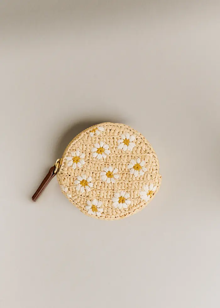 Porte-monnaie Nicole - Broderie Marguerites