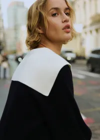 Pull Claudio - Marine Col Ecru — view 3