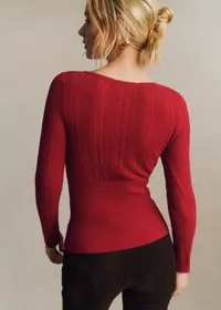 Pull Élisia - Rouge Foncé — view 3