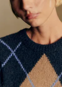 Pull Gabriel - Jacquard Marine Camel Ecru — view 2