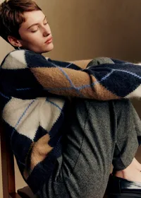 Pull Gabriel - Jacquard Marine Camel Ecru — view 3