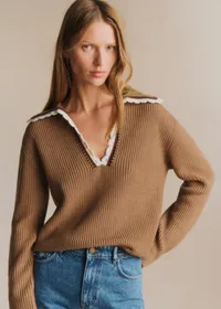 Pull Ivane - Camel Détails Ecru — view 3