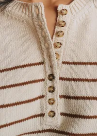 Pull Léontine - Ecru / Camel — view 2