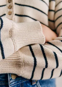 Pull Léontine - Ecru / Marine — view 3