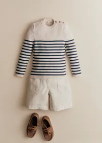Pull Malo - Naturel / Marine — view 3