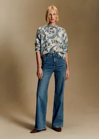 Pull Thibault - Sézane x Antoinette Poisson - Imprimé Oiseaux Bleus — view 4