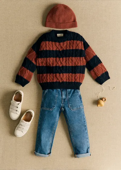 Pull Victor - Marine / Caramel