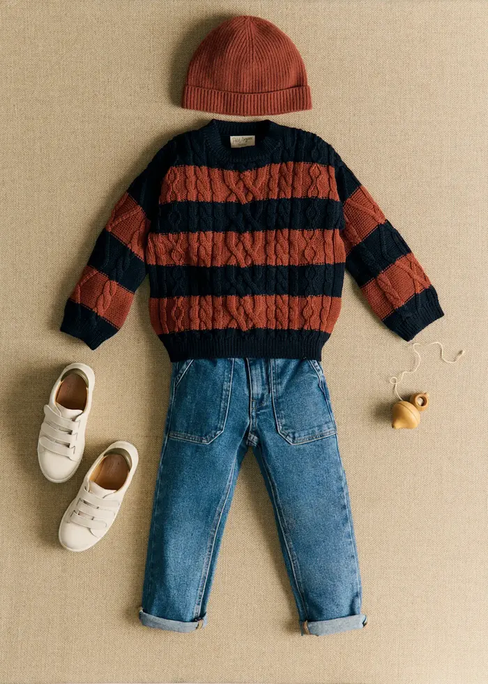 Pull Victor - Marine / Caramel