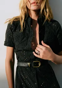 Robe Adèle - Broderie Unie Volute Noir — view 2