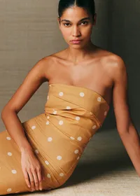 Robe Anabella - Imprimé Pois Ecru Fond Biscuit — view 2