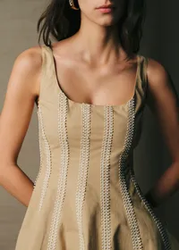 Robe Annaig - Sable détails crème — view 3