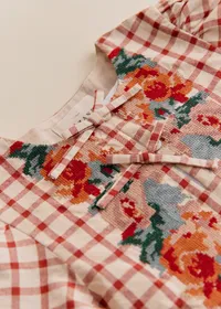 Robe Dakila - Sézane x SEA NY - Broderie Placée Terre Fond À Carreaux — view 2