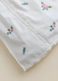 Robe Dorrie - Broderie Placée Fleurs Multico Fond Crème — view 4