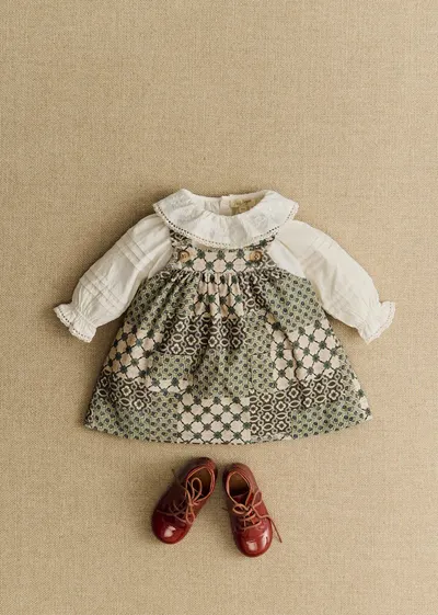 Robe Gigi - Petit Sézane x Antoinette Poisson - Imprimé Patchwork Dominote