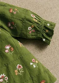 Robe Hélo - Olive / broderie herbier — view 2