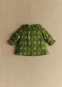 Robe Hélo - Olive / broderie herbier — view 3