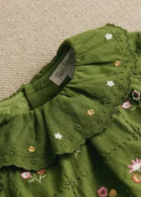 Robe Hélo - Olive / broderie herbier — view 4