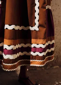 Robe Jackson - Patchwork Brun Camel Bordeaux — view 2