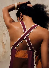 Robe Jackson - Patchwork Brun Camel Bordeaux — view 3