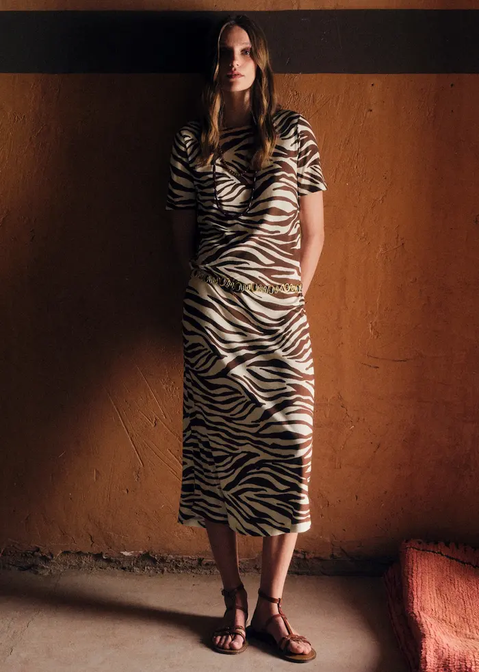 Robe Lara - Imprimé Zebra Terre