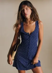 Robe Leo - Marine Pois Ecru — view 2