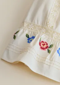 Robe Liara - Broderie Placée Fleur Multico Fond Ecru — view 5