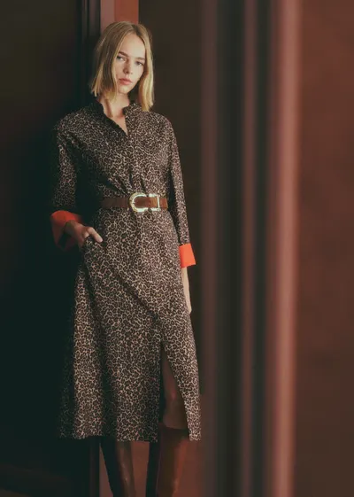 Robe Line - Imprimé Winter Leopard Camel