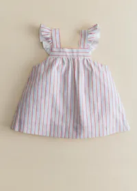 Robe Lucile - Rayure Rouge Bleu Jaune — view 2