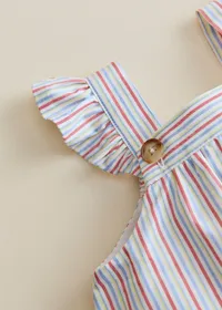 Robe Lucile - Rayure Rouge Bleu Jaune — view 3