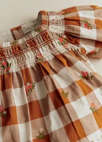 Robe Lucinda - Maxi Vichy Caramel / Ecru — view 2