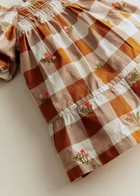 Robe Lucinda - Maxi Vichy Caramel / Ecru — view 3