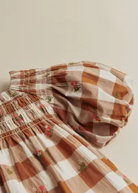 Robe Lucinda - Maxi Vichy Caramel / Ecru — view 5