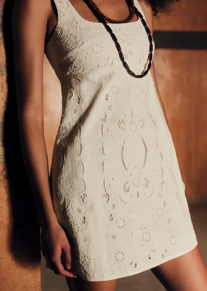 Robe Mafeo - Broderie Unie Ecru