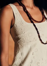 Robe Mafeo - Broderie Unie Ecru — view 3