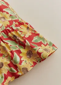 Robe Martha - Imprimé Tournesols Rouge — view 3