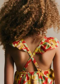 Robe Martha - Imprimé Tournesols Rouge — view 4