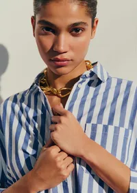 Robe Maxine - Rayures Ecru Bleu — view 2