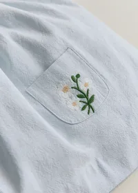 Robe Mimi - Broderie Contrastée Marguerite Fond Bleu Ciel — view 3