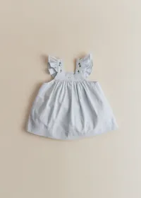 Robe Mimi - Broderie Contrastée Marguerite Fond Bleu Ciel — view 4