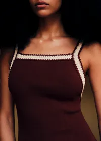 Robe Mona - Chocolat Détails Ecru — view 2