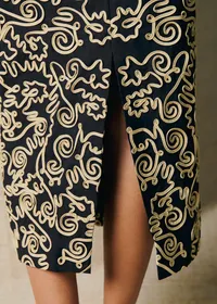Robe Myda - Broderie Contrastée Dori Ficelle Fond Noir — view 2