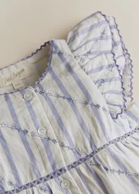 Robe Natalia - Rayures Lavande Broderie — view 3