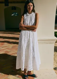 Robe Olany - Broderie Unie Fleurs Maxi Écru — view 2