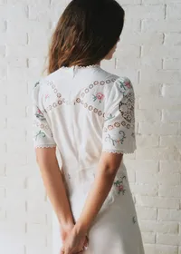 Robe Olivia - Sézane x SEA NY - Broderie Contrastée Mini Multico Fond Écru — view 4
