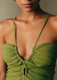 Robe Pearly - Vert Olive — view 3