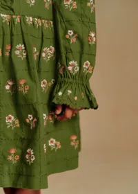 Robe Romina - Olive / broderie herbier — view 3