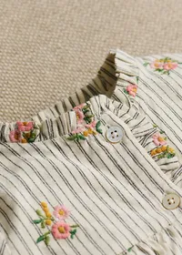 Robe Romy - Rayures Broderies Fleurs — view 2