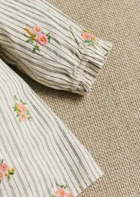 Robe Romy - Rayures Broderies Fleurs — view 4