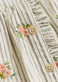 Robe Romy - Rayures Broderies Fleurs — view 5