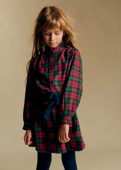 Robe Salomé - Carreaux rouge et vert